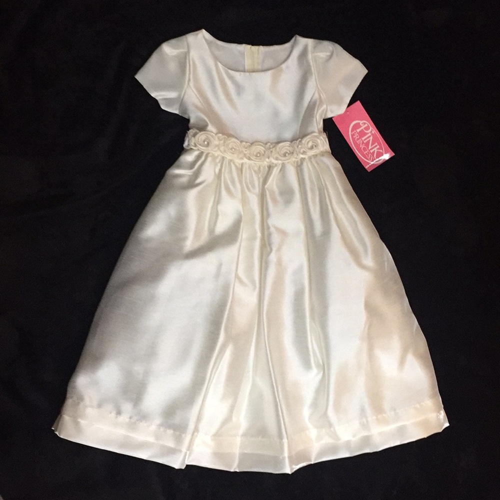Pink Princess Girls Formal Ivory Dress NEW Size 6